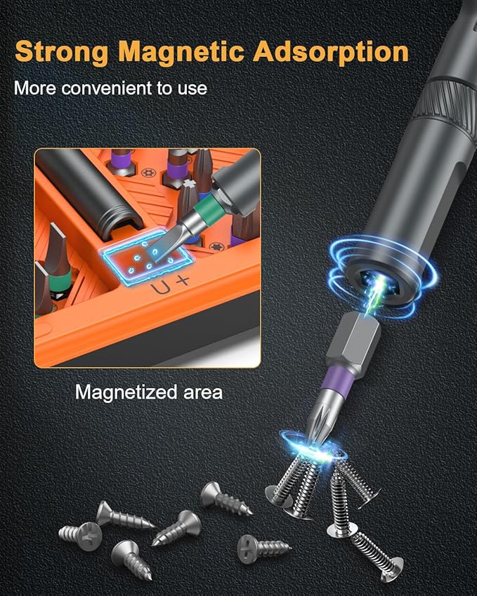 43 in 1 Ratchet Screwdriver Set, Magnetic Screwdriver Set, 2025 New Model Repair Tool Kit with DIY Ratchet Handle, Metal Pry Bar, 40 Precision Bits for Electronics, Furniture Assembly,Bicycle