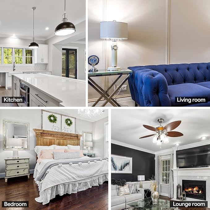 4 Pack A19 LED Light Bulb Daylight 5000K LED Bulbs, 60 Watt Equivalent, Efficient 8.5 Watt, 800 Lumens, E26 Medium Base, Non-Dimmable, ETL/UL Listed