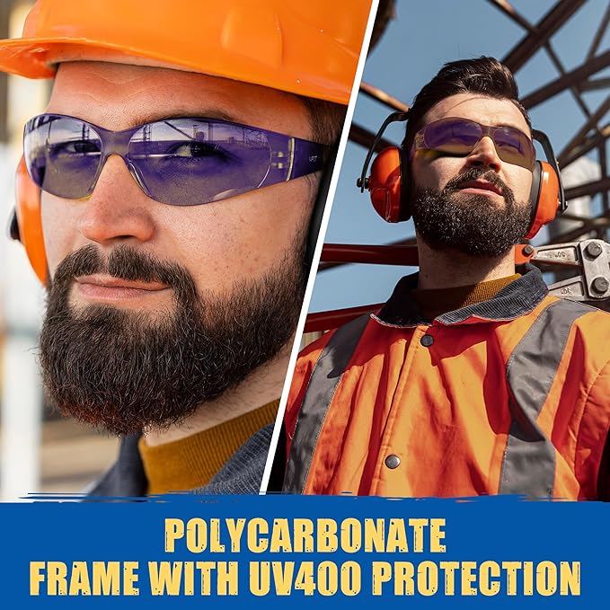 Work Safety Glasses For Men | Ansi Z87 Certified Safety Goggles For Shooting Range | Anti-Scratch Outdoor Glass