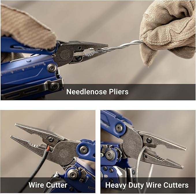 NEXTORCH PIONEER MT20 14-IN-1 Multi-tools Full-Size,Versatile Multi-tool Set with Scissors Needle Nose Pliers Pocket Clip Multi-tool for DIY Home Garden Outdoors Everyday Carry Men Gift Color (BLUE)
