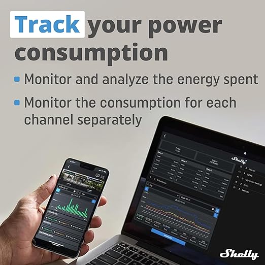 Shelly Plus 2PM UL | WiFi 2 Channels Smart Relay Switch with Power Metering | Home Automation | Alexa & Google Home Compatibility | iOS Android App | Roller Shutters Remote Control