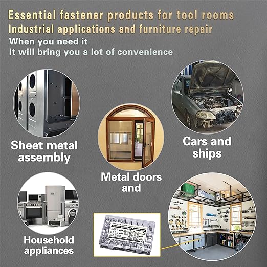 Pressure Rivet Nut Tool Kit, 430Pcs Metric Rivet Nut Combination (M8/M6/M5/M4/M3), Suitable for Furniture, Decoration, Automotive, Marine and Industrial Applications