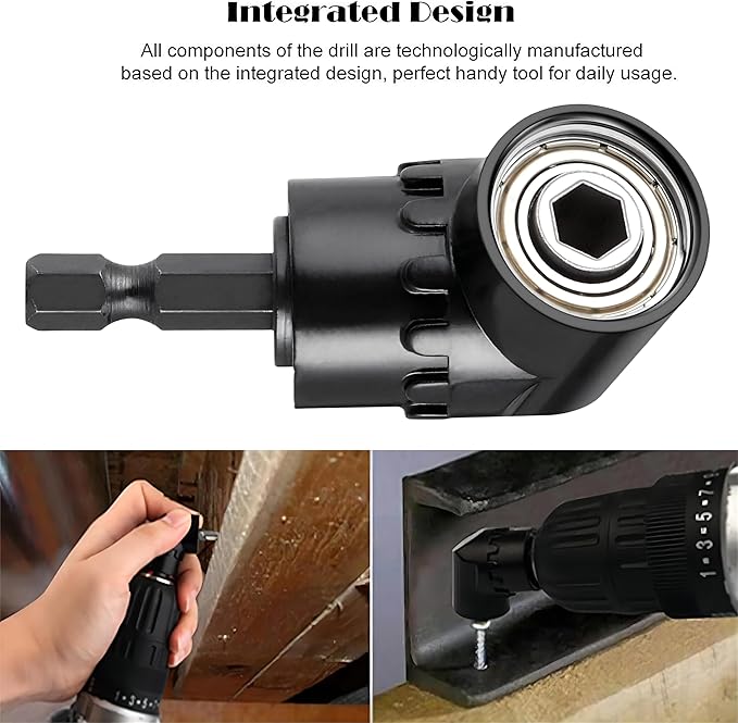 Impact Grade Driver Sockets Adapter Extension Set Drill Bit+Right Angle Drill,3Pcs 1/4 3/8 1/2" Universal Socket Adapter Set,105 Degree Right Angle Screwdriver set Drill Hex Bit Socket Adapter