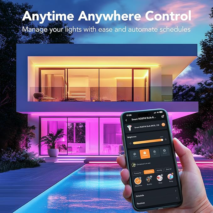 OREiN Smart Light Bulb,1200 Lumens BR30 Smart Flood Light Bulbs Work with AiDot App, Alexa, Google Home, RGBTW Color Changing Light Bulbs 2.4Ghz WiFi, 85W 4Pack