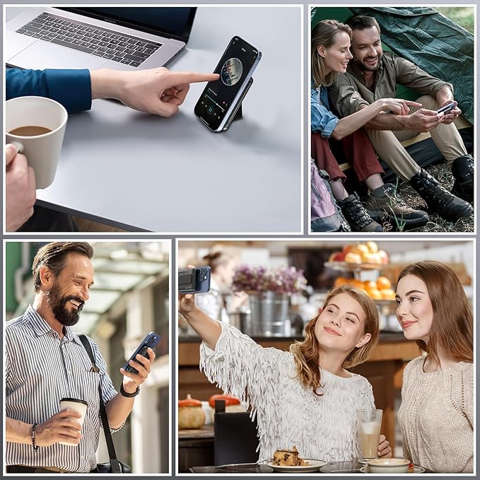 Magnetic Power Bank 10000mAh, Wireless Portable Charger with Stand, 15W Fast Charging Magnetic Battery Pack w/USB-C, Compatible with Magsafe iPhone 15/15 Plus/15 Pro/15 Pro Max, iPhone 14/13/12 Series