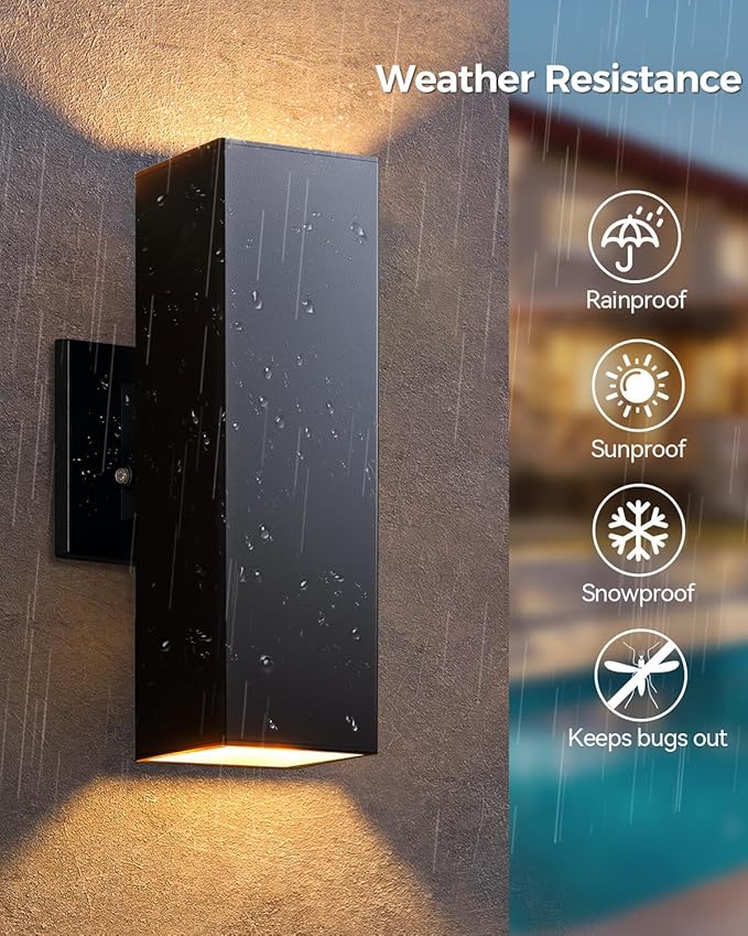 KIZON Outdoor Wall Light RGBCW Smart Porch Lights with Remote Control, Dusk to Dawn Outdoor Light Fixture Wall Mount for House, Compatible with Alexa Google Assistant, ETL Listed