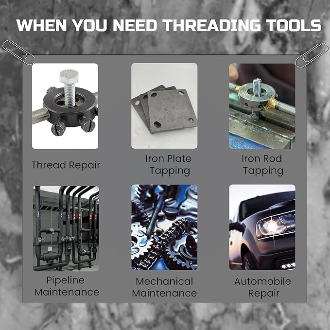 Brass Coated 80pcs SAE & Metric Tap and Die Set, Metric Standard Rethreading Tool Kit, Coarse and Fine Threads for Cutting External and Internal Threads, Essential Repair Tool Kit with Case