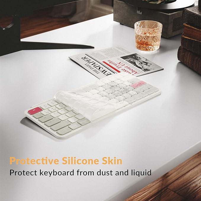 Keychron B1 Pro Ultra-Slim ZMK/Launcher Wireless Bluetooth 2.4 GHz/Wired Connection Keyboard for Mac Windows Linux - Retro Red