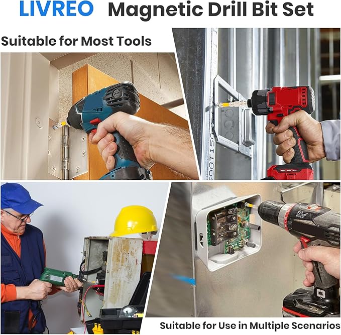 High Magnetic Screwdriver Drill Bit Set, K5 Impact Resistant Non Slip Bit, Strong Magnetic Drill Bit Set, Anti-Slip Magnetic Electric Screwdriver Set, 25 50 65 70 90 150mm (6Pcs)
