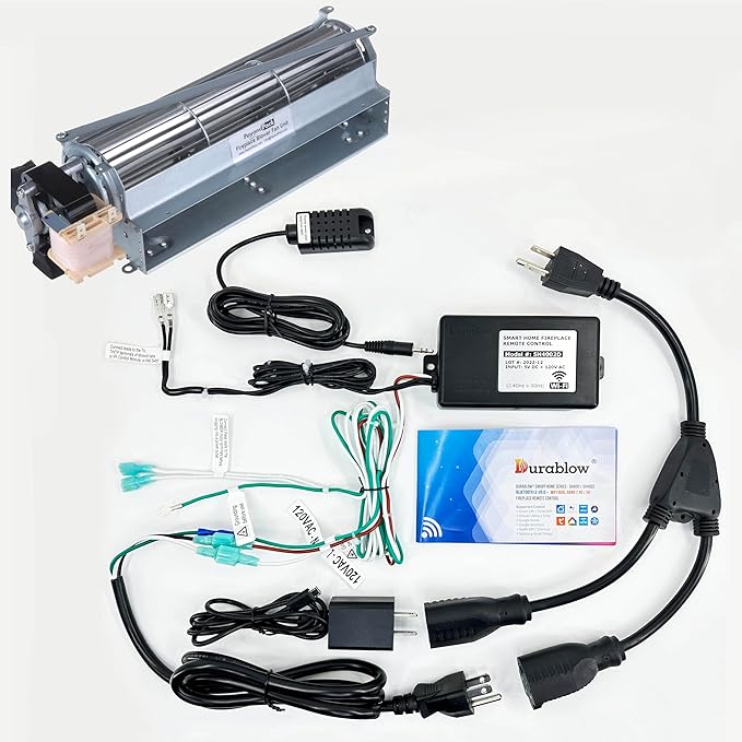 Durablow SH4002D-002 Dual WiFi (2.4G+5G) for Gas Fireplace Valve + Blower + Blower Remote Control, Smart Home, Compatible with Alexa, Siri, On/Off + Timer + Thermostat