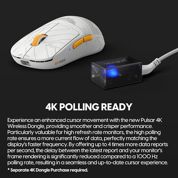 Pulsar x RRQ X2H Mini Wireless Gaming Mouse, Limited Color Edition, Ultra Lightweight 1.83 oz (52 g), Symmetrical, Optical Switch, 26000 DPI, PAW3395 Sensor (Mini, RRQ Edition)