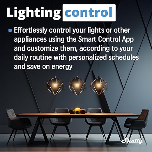 Shelly 1 Mini Gen3 | WiFi Smart Switch Relay 1 Channel 8A | Home Automation | Bluetooth Gateway | Compatible with Alexa & Google Home | iOS Android App | No Hub Required | Dry Contacts (2 Pack)