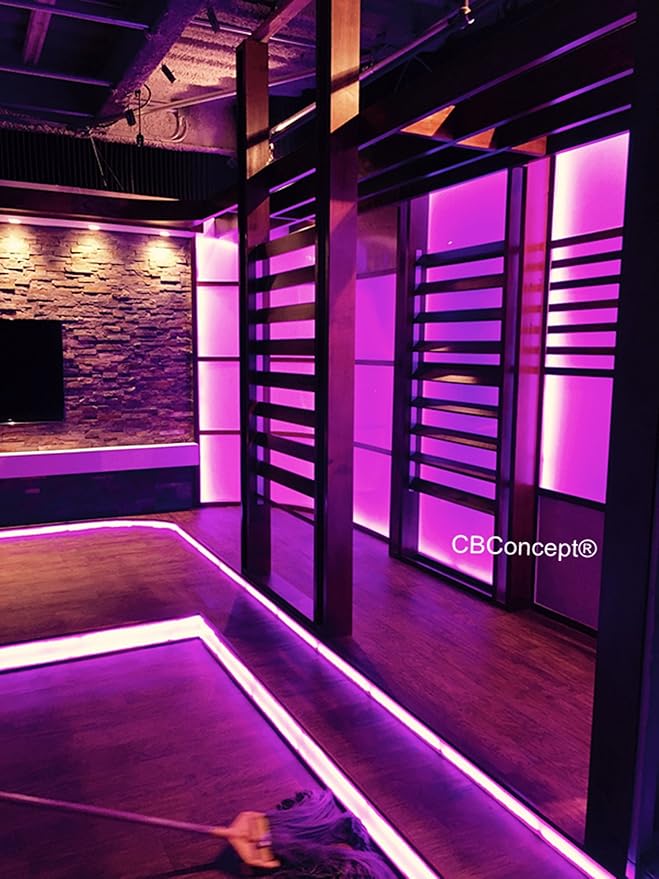 UL Listed, 50 Feet, 5500 Lumen, Pink, Dimmable, 110-120V AC Flexible Flat LED Strip Rope Light, 930 Units 3528 SMD LEDs, Indoor Outdoor Use, Accessories Included, Ready to use