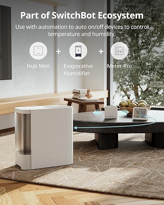 SwitchBot Meter Pro, Digital Hygrometer & Thermometer - Wireless Indoor Temperature & Humidity Monitor with Bluetooth App Control, Real-Time Alerts, Works with Apple Home