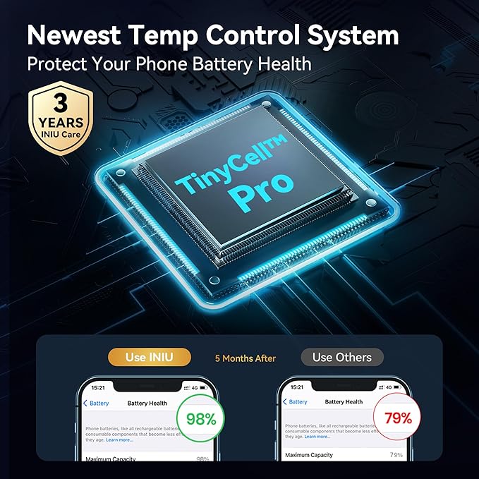 INIU Pocket Size Portable Charger, Ultra Small 10000mAh 45W PD Power Bank, USB C in&Out Fast Charging Battery Pack, Travel Essentials Powerbank for iPhone 17 16 15 14 Pro Air, iPad, Samsung S25 etc