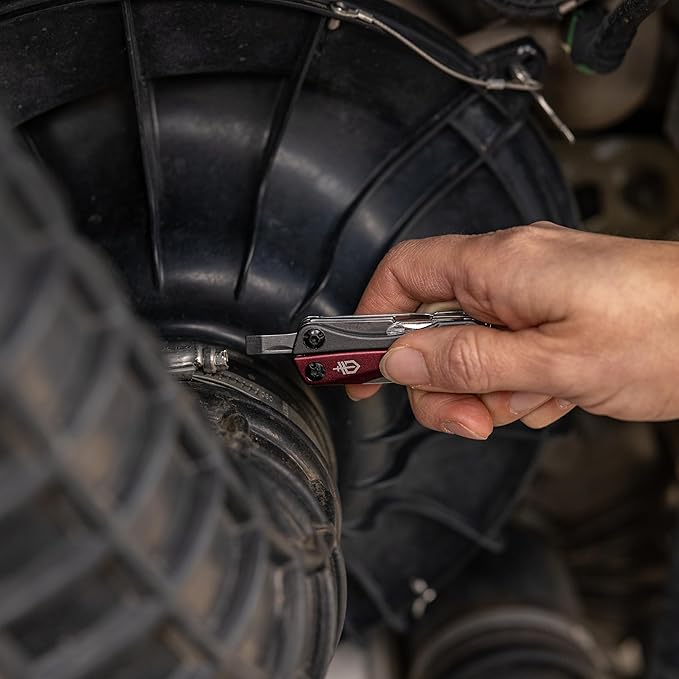 Gerber Gear Dime 12-in-1 Mini EDC Multitool - Needle Nose Pliers, Pocket Knife, Keychain, Bottle Opener - EDC Gear and Equipment, Gifts for Men - Red