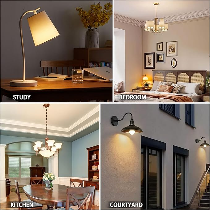 12-Pack Neutral White LED Bulbs - Perfect for Bedroom & Living Room, 60W Equivalent, 3000K, 9W, 15000-Hour Life, E26 Base