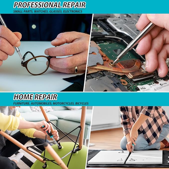 DURATECH Multi-bit Screwdriver Set, 18-in-1 Screwdriver with T-bar and Precision Screwdriver Stored in Shaft, Phillips/Slotted/Torx/Square, Professional All in One Tool Kit for Repairing