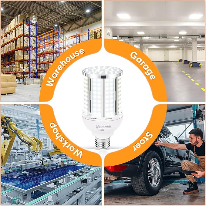 70W LED Corn Light Bulb(2 Pack),(700 Watt Equivalent) Fanless E26/E39 Medium/Large Mogul Base LED Cob Lamp 5000K Daylight 8,800LM for Outdoor Indoor Garage Warehouse Factory Workshop Street Backyard