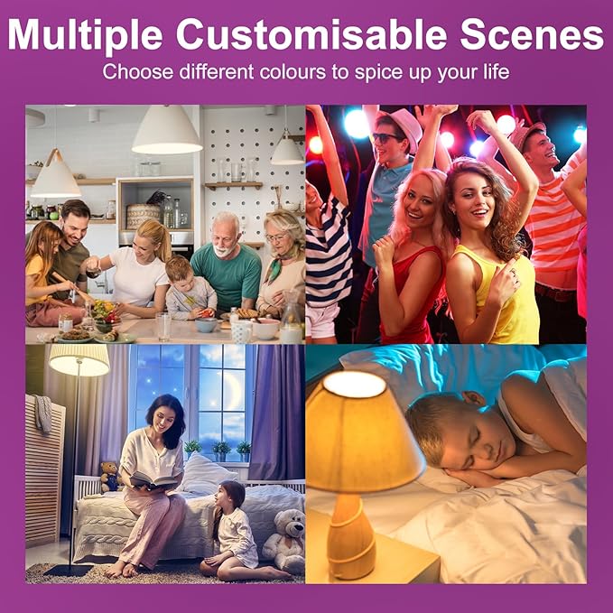 Smart Light Bulbs,BR30 Smart Bulbs Compatible with Alexa,Flood Light Bulbs 10W 900LM,RGBCW Color Changing Light Bulb,2.4Ghz WiFi Bulb,APP Dimmable E26 Base,4Pack