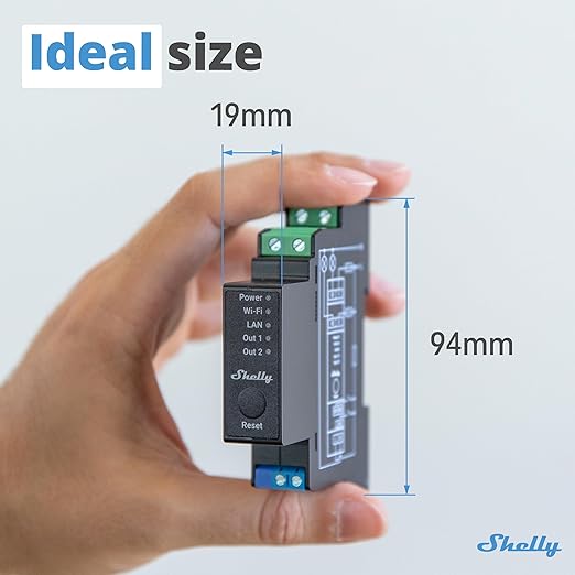 Shelly Pro 2PM | Wi-Fi & LAN 2-Channel Smart Relay with Power Metering | Home Automation | Compatible with Alexa & Google Home | iOS Android App | Remote Appliances Control & Monitoring