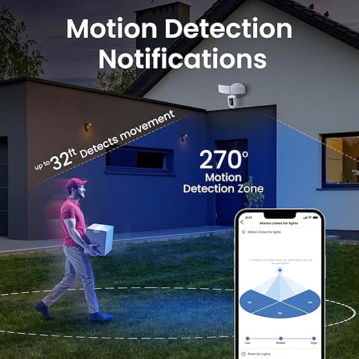 Feit Electric SEC5000/CAM/WIFI Outdoor LED Smart Security Camera with Motion Sensor, 2-Way Audio, 5000 Lumens Floodlight, Works with Alexa and Google Asst, Alarm, Hardwired, Updated Version of SEC3000