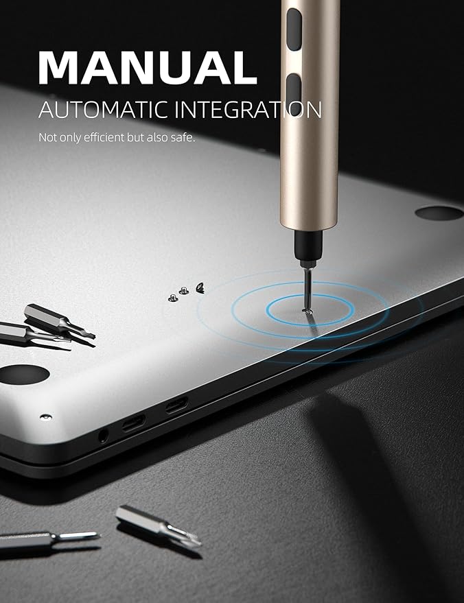 iFu Mini Electric Screwdriver, 42 in 1 Precision Screwdriver Set – Small Cordless Power Screwdriver with LED Light & 37 Magnetic Bits, Repair Tool for Phone Laptop Camera Watch Computer