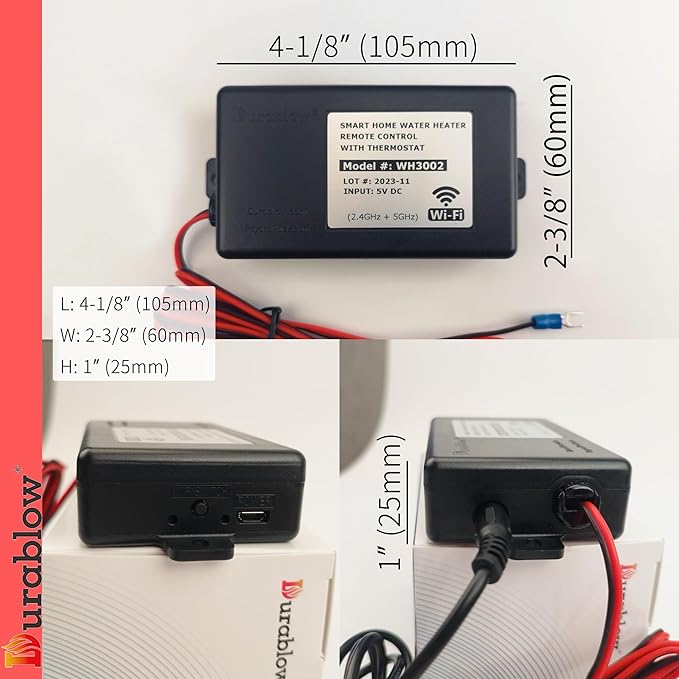 Durablow WH3002 Dual Wi-Fi (2.4G+5G) Smart Home Thermostat Timer Remote Control Kit for Pool Spa Hot Tub Gas Water Heater, Compatible with Alexa, Google Home