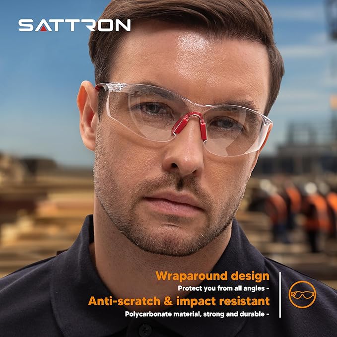 Clear Safety Glasses 24 Pack, Protective Eyewear UV Protection ANSI Z87.1, Safety Goggles Scratch & Impact Resistant, Eye Protection with Nose Pads for Men & Women Construction, Shooting, Lab Work