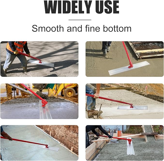 Concrete Tools Concrete Bull Float Tools Kit 48"x8" Cement Trowel Tools, Aluminum Magnesium Alloy Concrete Finishing Tools with 48" Handle x4 and Bull Float Bracket.