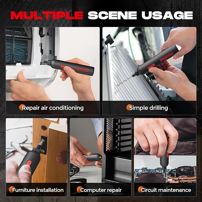 Electric Screwdriver Cordless,3.6V Screwdriver Set Rechargeable,Multitool Magnetic Screwdriver Bits,20 Pieces Screw Gun Gifts for Men (Black)