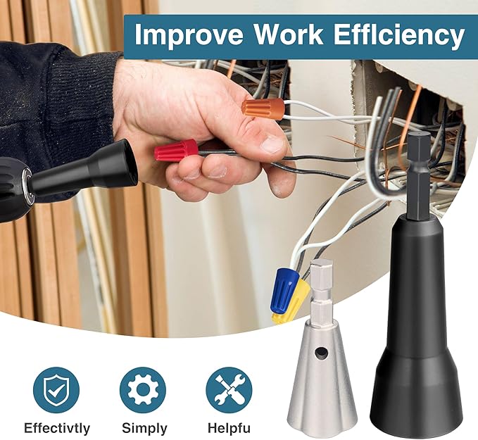 Wire Nut Twister and Twisting Tool - 1/4" Chuck, Spin Twist Wire Connector Socket,Wire Stripping and Twisting Tool,Wire Nut Twiter for Drill