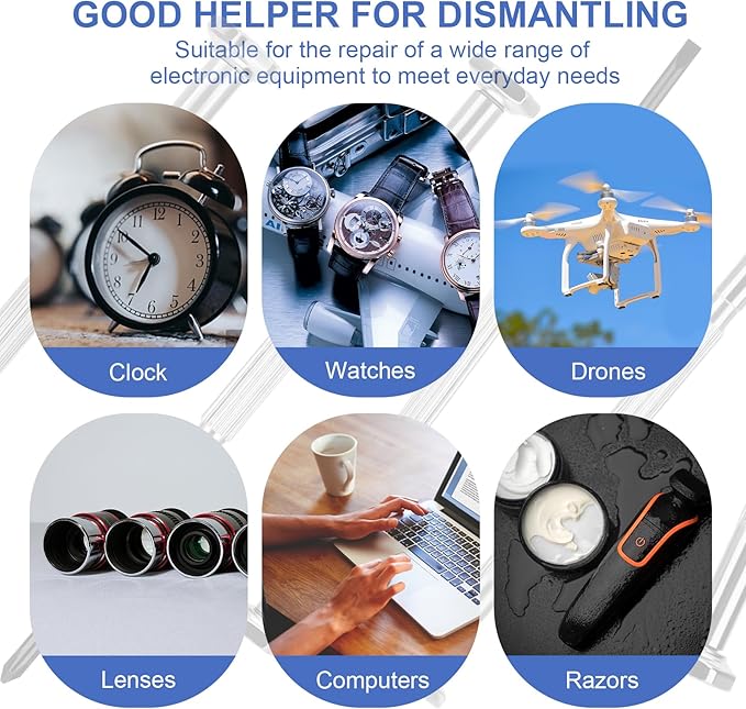 6PCS Small Screwdriver Set, Soodeei mini screwdriver set with 6 Different Size Flathead and mini Philips, Premium Tiny Screwdriver for Watch, Toys, Computer, Jewelry, Repair Set.