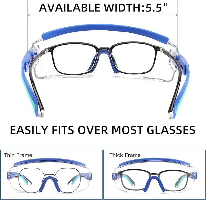 Safety Glasses Over Eyeglasses Anti Fog Safety Goggles Protective Glasses With Adjustable Frame For Men Women