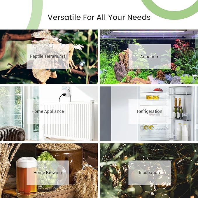 INKBIRD Plug in Thermostat 15A 1800W, Programmable Heating Cooling Digital Temperature Controller Timer for Window A/C Fan Heater Greenhouse Homebrewing Reptile