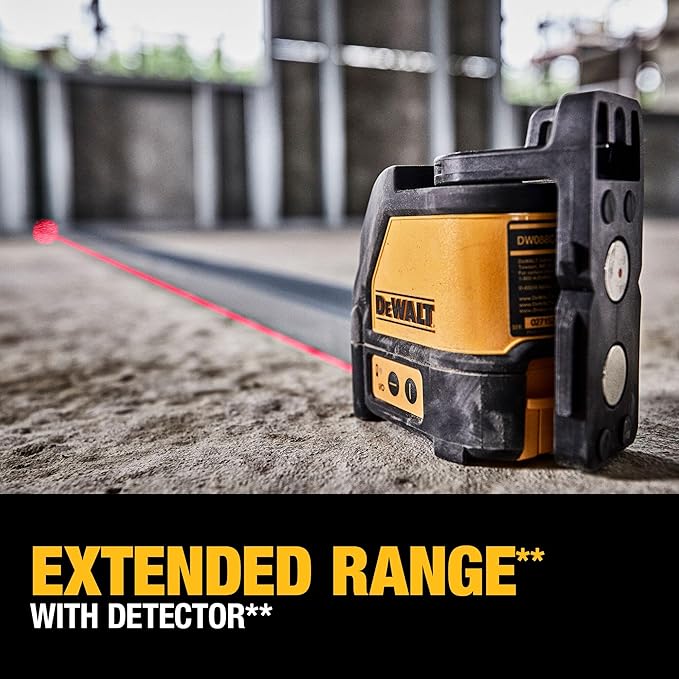 DEWALT Line Laser, Self-Leveling, Cross Line, Red Beam (DW088K)