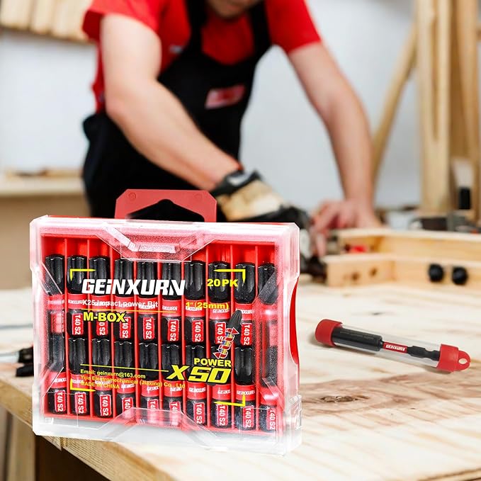 20Pieces 1 In. T40 Impact Tough Magnetic Screwdriver Bit Set, #40 Torx Head Insert Bits, S2 Alloy Steel Star Bits with 1Pc Impact Bit Holder and Storage M-Box