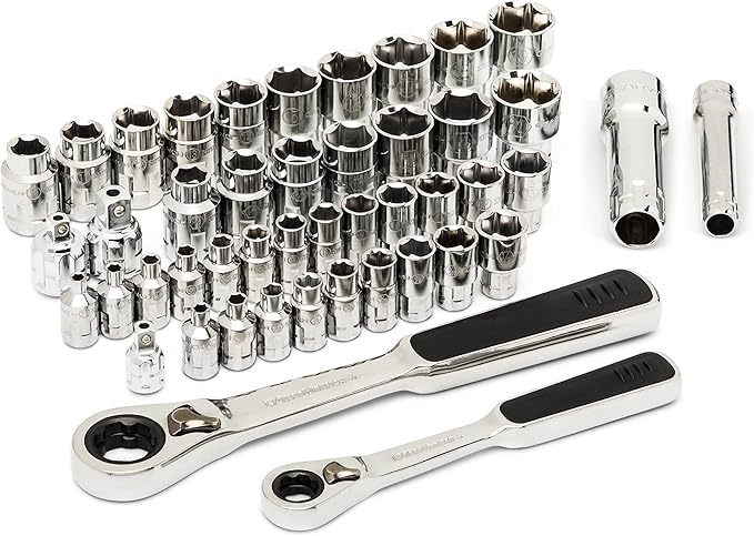 GEARWRENCH 46 Pc. 1/4" & 3/8" Drive 6 Pt. Pass-Thru™ Mechanics Tool Set, SAE/Metric - 8946