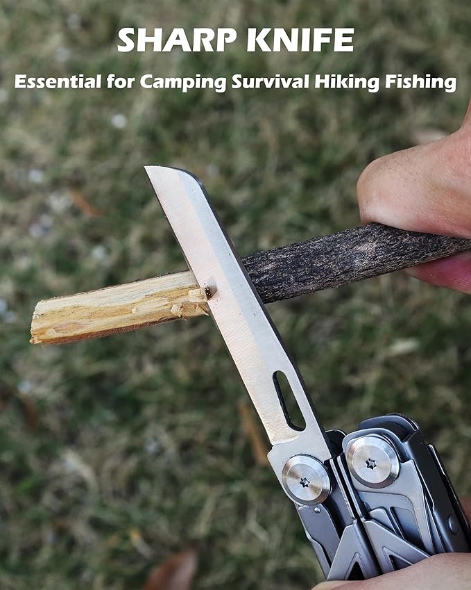 RUSH DEER Multi-Tool 18-in-1 Essential Survival Tools and Multitools Plier- Versatile Camping Tool Kit-Gift for Men-ultimate versatile toolkit For DIY, Outdoor (Sliver)