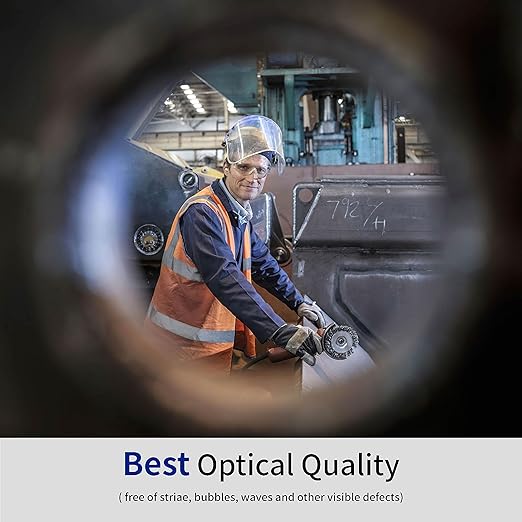 Blue Eagle Full Face Impact Resistant Safety Faceshield (B1BL+FC48) | Clear | Extrusion-Grade Polycarbonate Visor | 1 Set + Replacement Visor