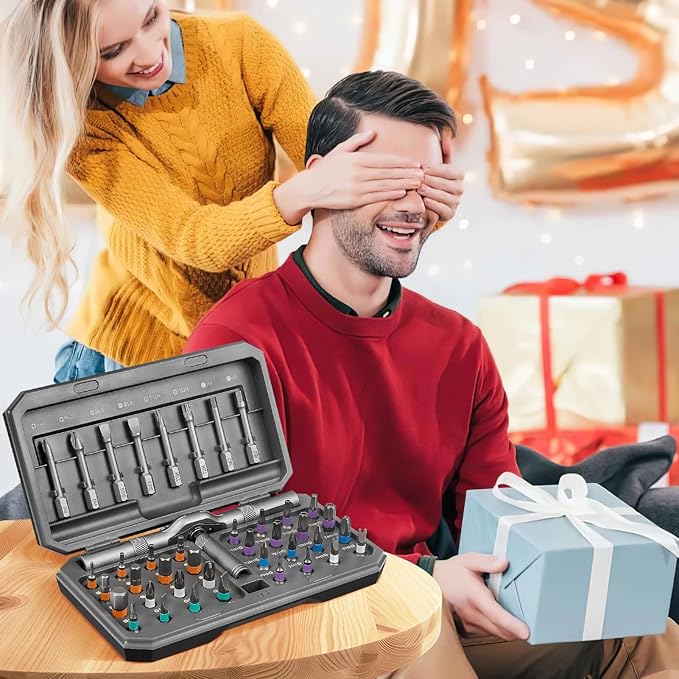 42 in 1 Magnetic Screwdriver Set, Multi Bit Magnetic Ratcheting Screwdriver Set with Detachable Ratchet Handle, Repair Tool Kit for Bicycles, Watch, Ring Doorbell, Computer, Eyeglass and Furniture