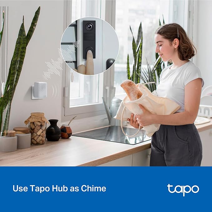 Tapo Smart Video Wireless Doorbell Camera - 2K, 160ยฐ Ultra-Wide View, Up to 180 Days Battery, Alexa, Google Assistant Compatible, Free AI Person Detection, IP54, SD/Cloud Storage, D205