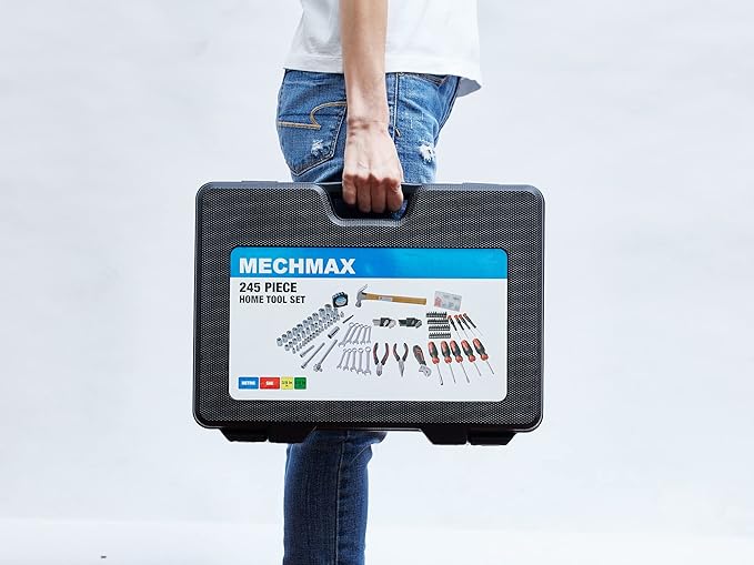 245 Piece Home Tool Kit for Home, Office, Mechanic, Men, Car, Automotive, Hand Tool Kit and as A Gift