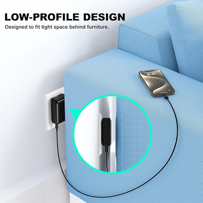 USB C Wall Charger 40W, Excgood 4Port USB Charging Block Flat Foladable Wall Plug PD+QC Power Adapter Multiports for iPhone 16 15 Pro Max 14 13 XR iPad Galaxy S24 S23 Watch Air-Pods -3Pack