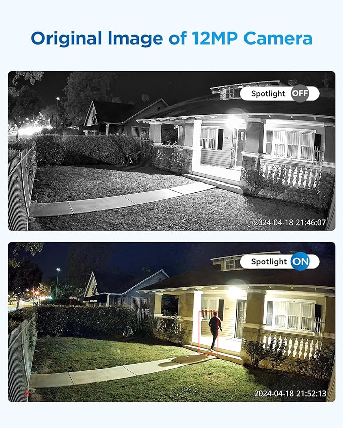 4COVR 12MP Security Camera System 16 Channel PoE for Business, 8X 12MP Wired IP Cameras IP67, 2-Way Audio Talk, Person Vehicle Detection & Smart Color Night Vision, UltraHD NVR 4TB HDD, LY97KAAM1608