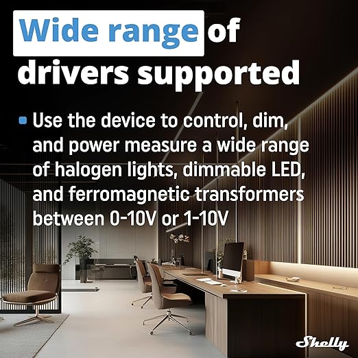 Shelly Pro Dimmer 0/1-10V PM | Wi-Fi & LAN Smart Dimmer with Power Metering | Home Automation | DIN Rail | Compatible with Alexa & Google Home | iOS Android App | No Hub | Dimmable Lights