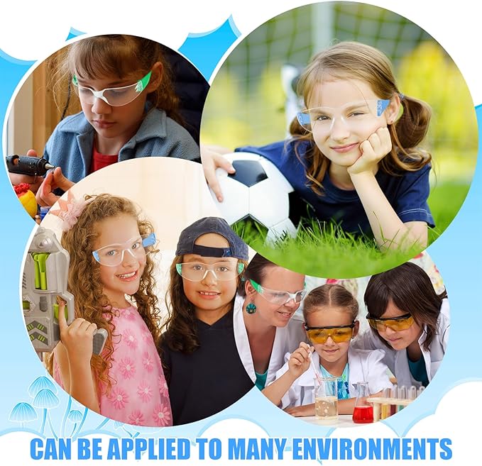 Kanayu 48 Pack Kids Protective Safety Glasses Bulk Kids Safety Goggles Scratch Impact Resistant Goggles Eyewear