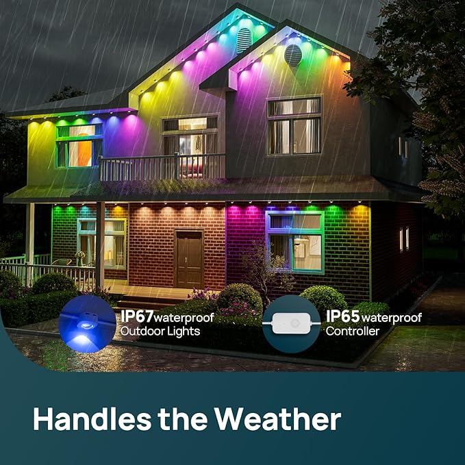Linkind Permanent Outdoor Lights HP5,100ft Smart AI RGBTW Christmas Lights, 85 Scenes Modes for Daily Holiday Christmas Decorations,IP67 Waterproof, Works with Alexa,Google Assistant