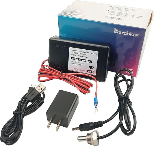 Durablow WH3002 Dual Wi-Fi (2.4G+5G) Smart Home Thermostat Timer Remote Control Kit for Pool Spa Hot Tub Gas Water Heater, Compatible with Alexa, Google Home