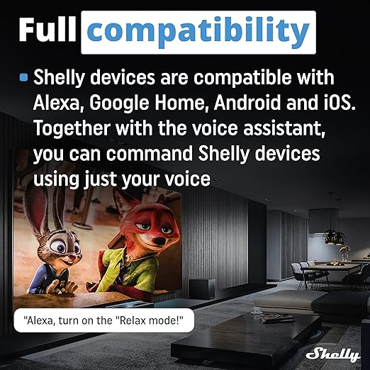 Shelly Pro Dimmer 1PM | Wi-Fi & LAN 1-Channel Smart Dimmer with Power Metering | Home Automation | Bluetooth Gateway | DIN Rail | Compatible with Alexa & Google Home | Dimmable Lights